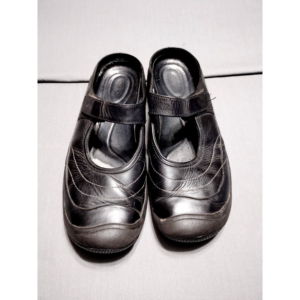 KEEN Presidio Black Leather Mary Jane Walking Minimalist Goth Shoes Women Sz 11*